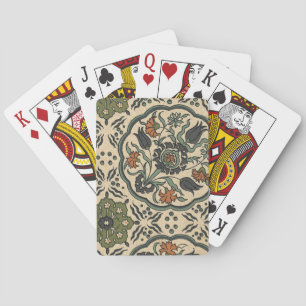 Decorative Floral Persian Tile Design Poker Cards