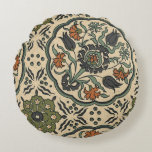 Decorative Floral Persian Tile Design Round Pillow