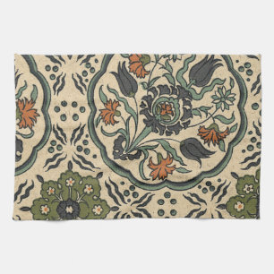 Decorative Floral Persian Tile Design Towel