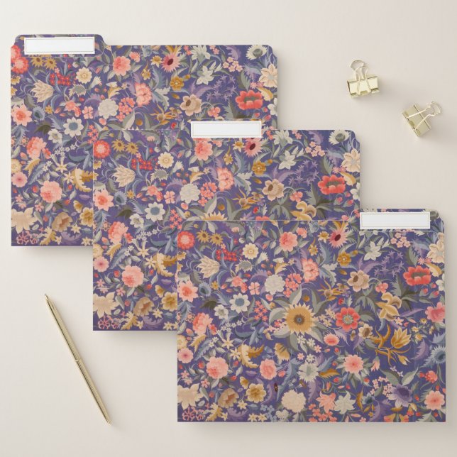Decorative Floral Print File Folder (Set)