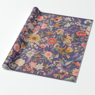 Decorative Floral Print Wrapping Paper