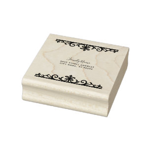 Decorative Floral Return Address Rubber Stamp