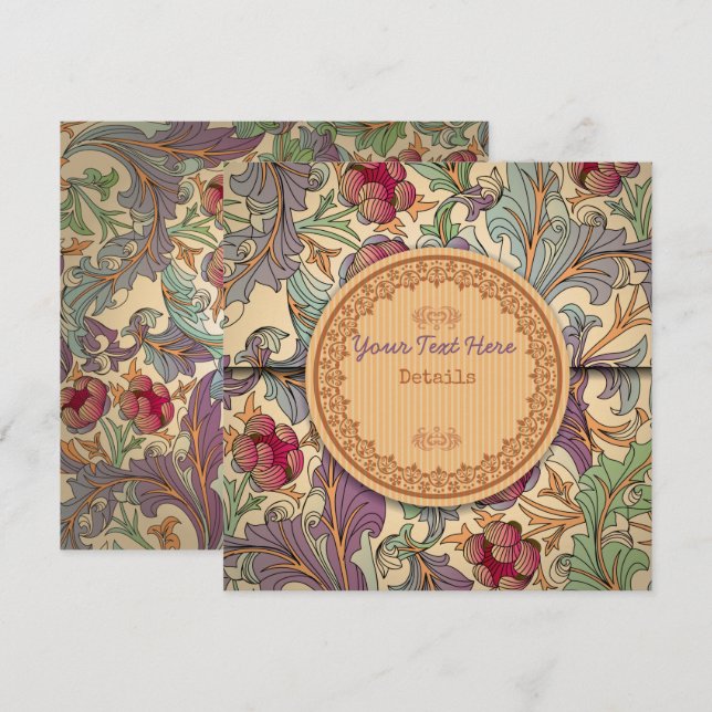 Decorative Floral Save The Date (Front/Back)