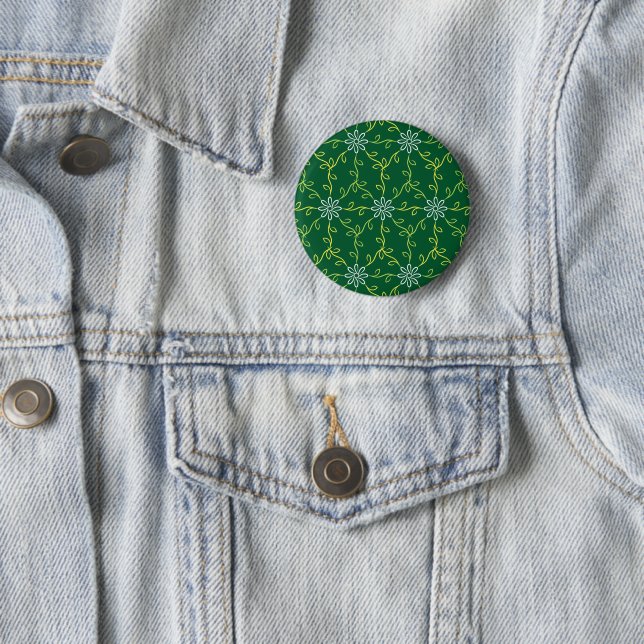 Decorative Floral Seamless Pattern Button (In Situ)