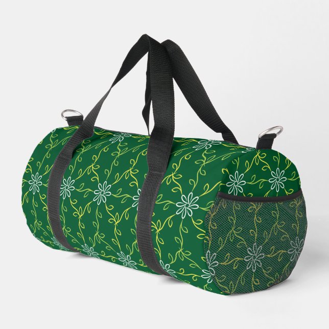 Decorative Floral Seamless Pattern Duffle Bag (Right Corner)