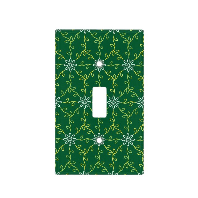 Decorative Floral Seamless Pattern Light Switch Cover (Front)