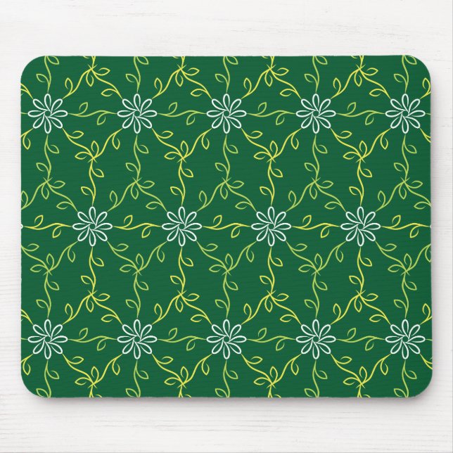Decorative Floral Seamless Pattern Mouse Pad (Front)