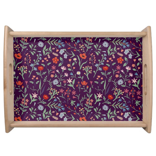 Decorative floral seamless pattern. serving tray (Front)