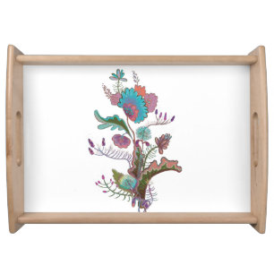 decorative floral serving tray