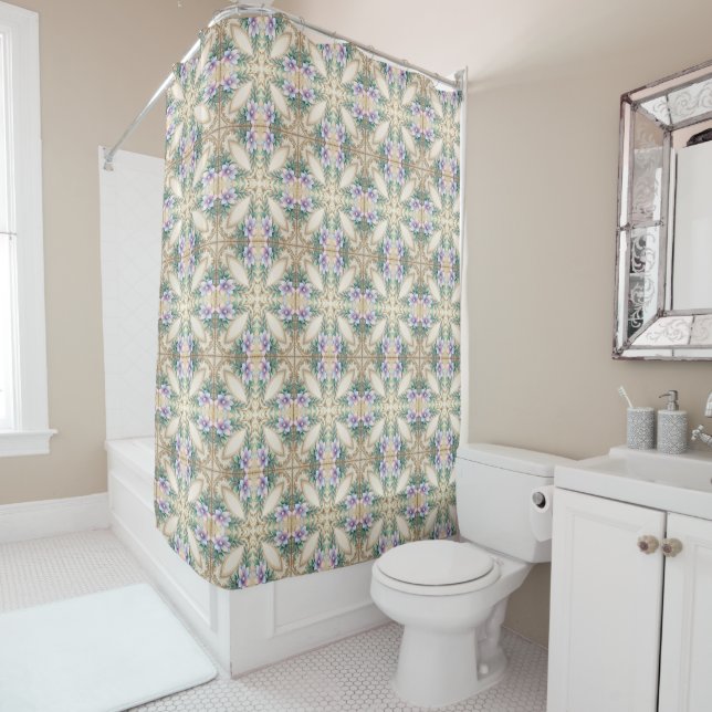 Decorative Floral Shower Curtain (In Situ)