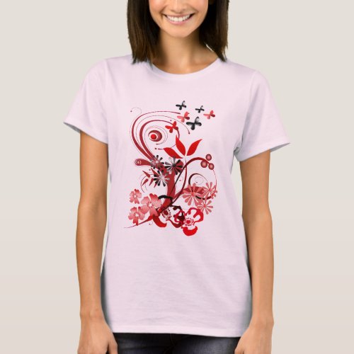 Decorative floral tee