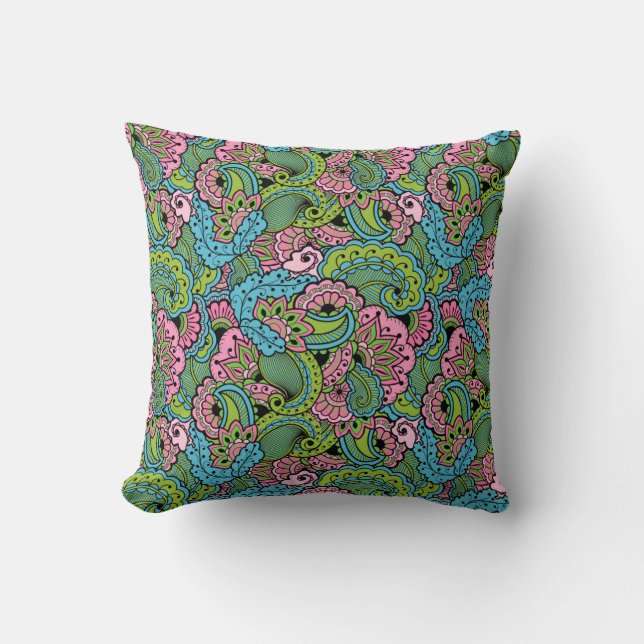 Decorative Floral Throw Pillow (Front)