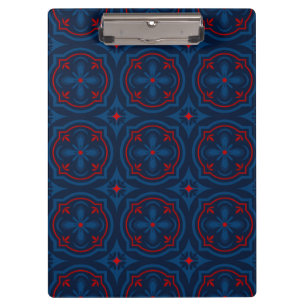 Decorative Floral Tile Pattern Clipboard