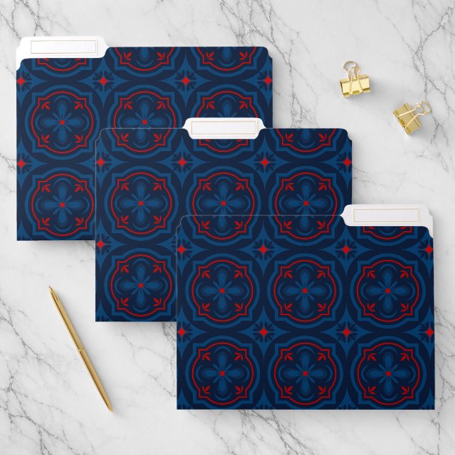 Decorative Floral Tile Pattern File Folder (Set)