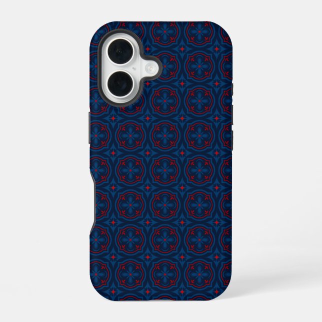 Decorative Floral Tile Pattern Iphone Case (Back)