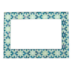 Decorative Floral Tiles Magnetic Frame -Aquamarine