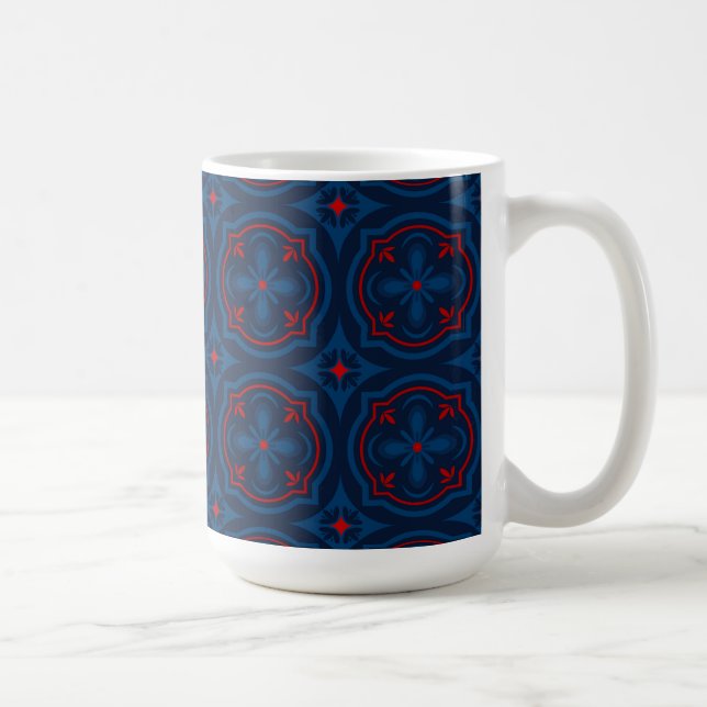 Decorative floral tiles pattern  coffee mug (Right)