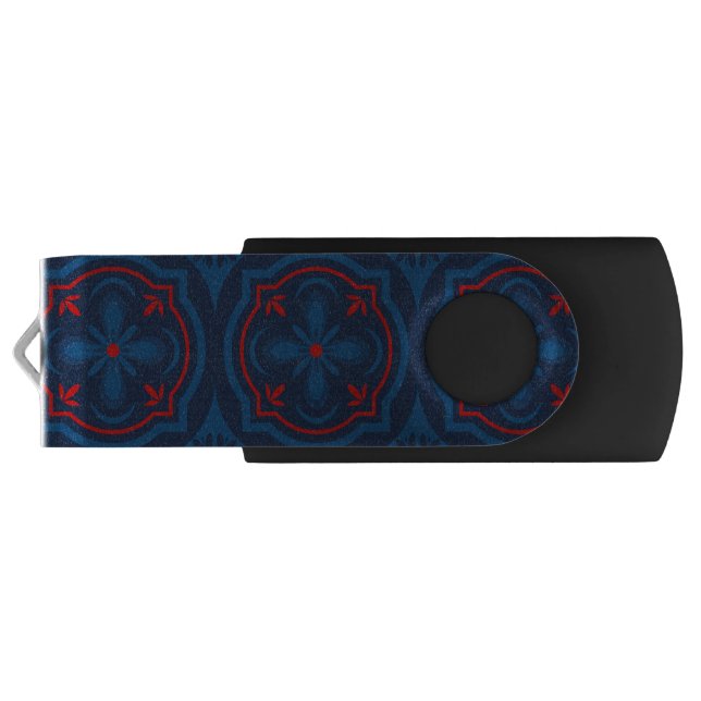Decorative floral tiles pattern  flash drive (Back)