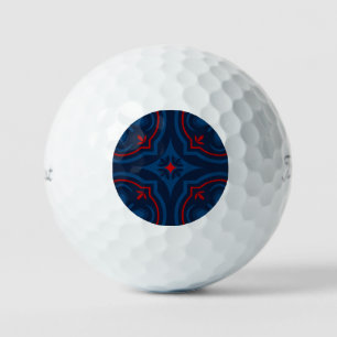 Decorative floral tiles pattern golf balls
