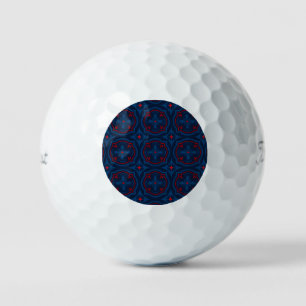 Decorative floral tiles pattern golf balls