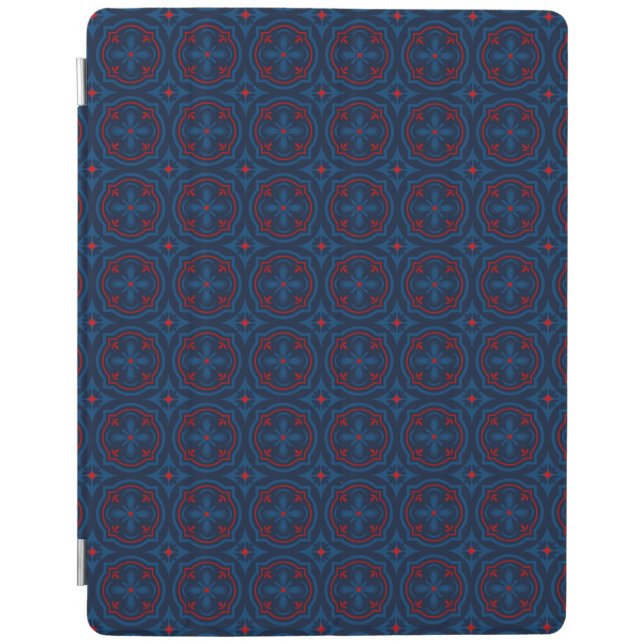 Decorative floral tiles pattern  iPad smart cover (Front)