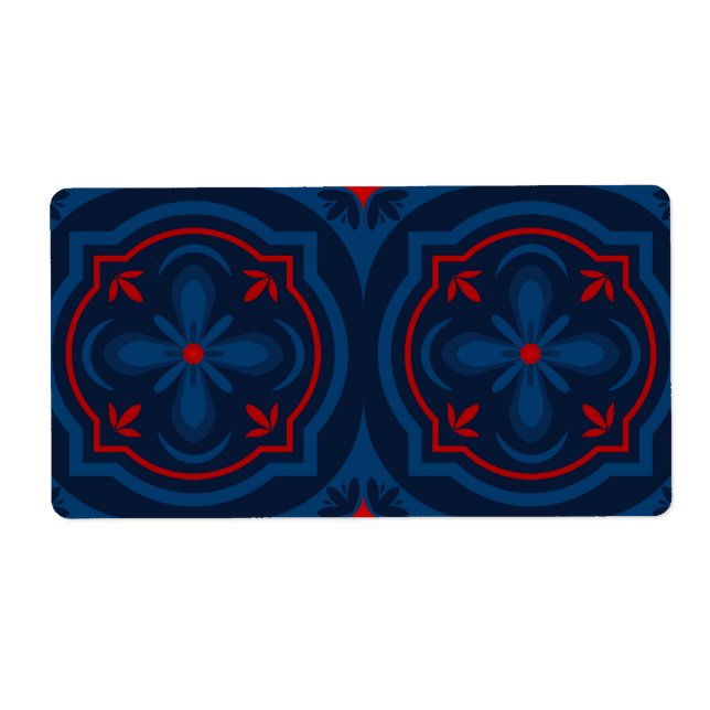 Decorative floral tiles pattern  label (Front)