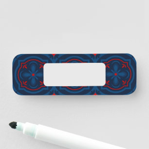 Decorative floral tiles pattern  name tag