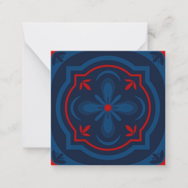Decorative floral tiles pattern  note card (Front)