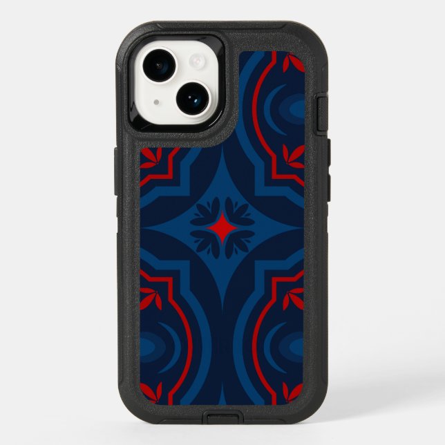 Decorative floral tiles pattern  otterbox iPhone case (Back)