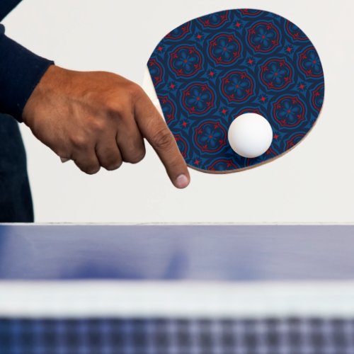 Decorative floral tiles pattern  ping pong paddle