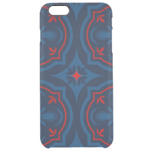 Decorative floral tiles pattern clear iPhone 6 plus case