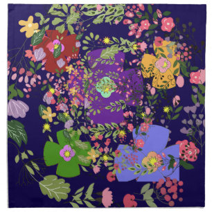 Decorative Florals Cloth Napkin