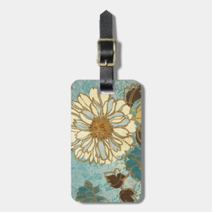 Decorative Florals in Blue and White Luggage Tag
