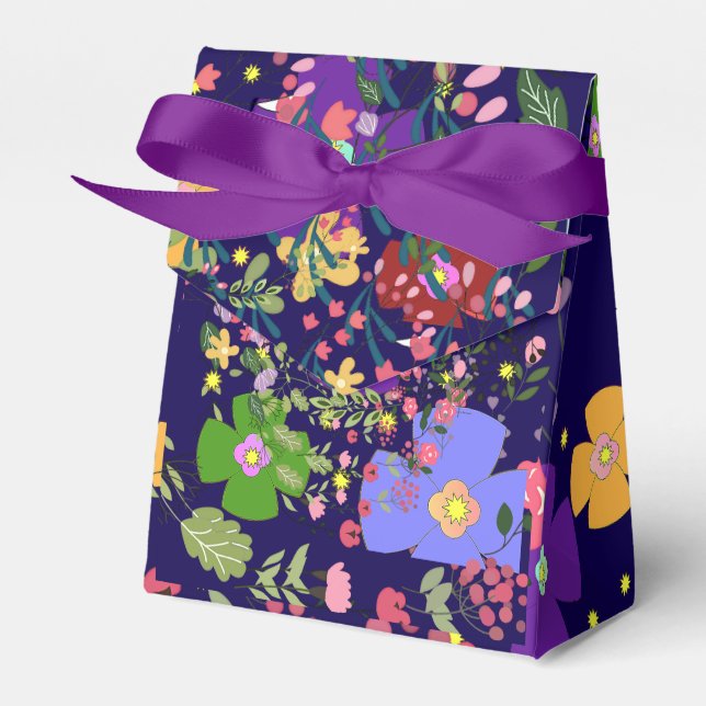 Decorative Florals Tent  Favor Boxes (Front Side)