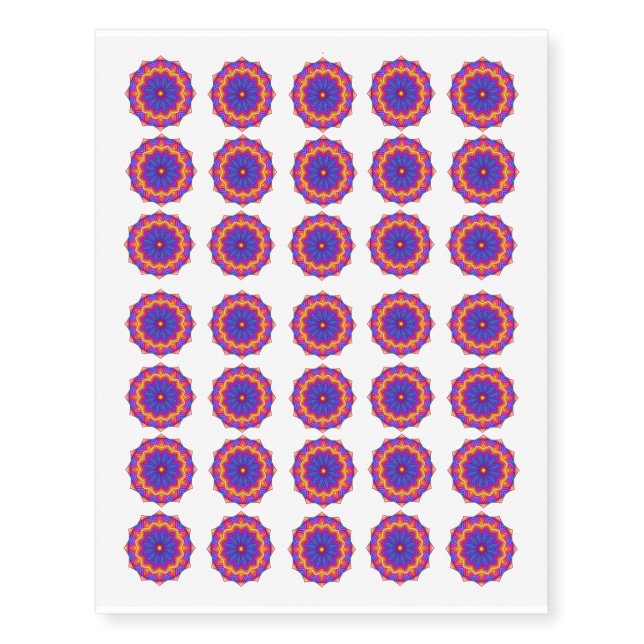 Decorative Flower Medallion Temporary Tattoos (Front)