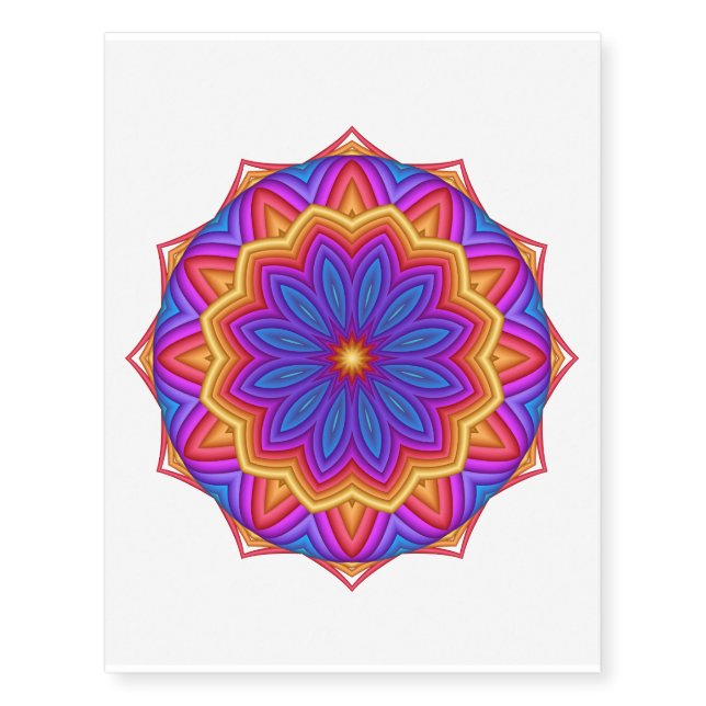 Decorative Flower Medallion Temporary Tattoos (Front)