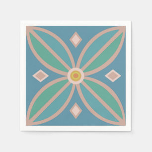 Decorative flower pretty teals and pinks napkins