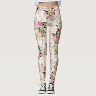 Decorative flower seamless with yellow pearl leggings