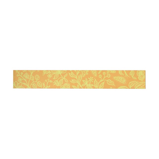 Decorative flowers 2 wrap around label (Individual)