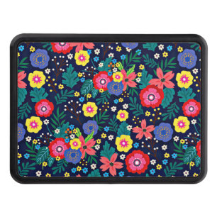 Decorative Flowers And Leaves Pattern-48675 Hitch Cover