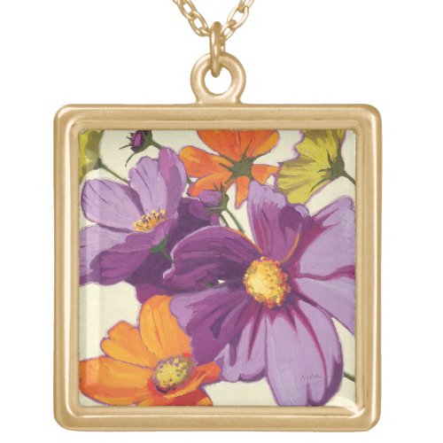 Decorative Flowers Gold Plated Necklace