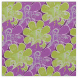 Decorative Flowers (green and purple) Fabric