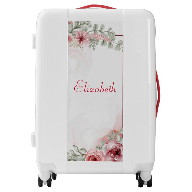 Decorative Flowers Monogram Suitcases (Front)
