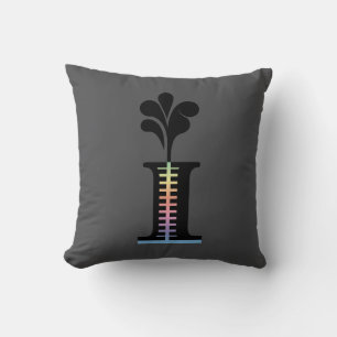 Decorative Font Letter I Monogram Throw Pillow