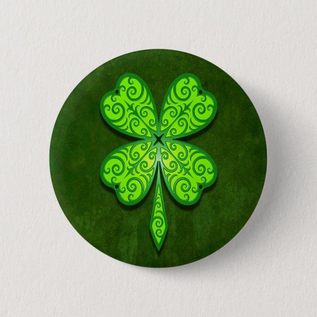 Decorative Four Leaf Clover Button (Front)