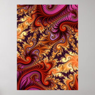 Decorative Fractal Spirals Poster