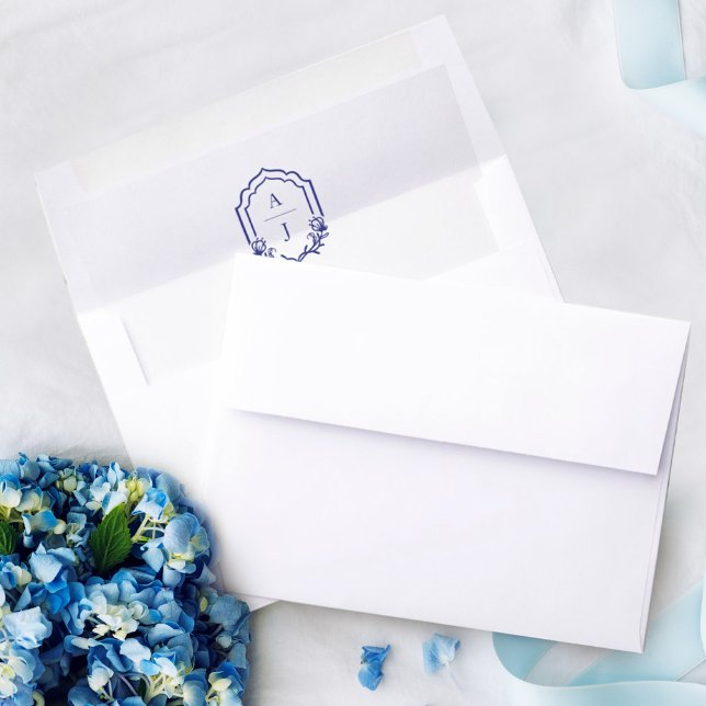 Decorative Frame Custom Floral Wedding Monogram  Envelope Liner (Decorative Frame Custom Floral Wedding Monogram Envelope Liner)