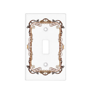 decorative frame gold on white light switch cover