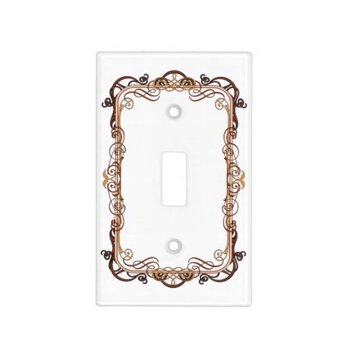 decorative frame gold on white light switch cover