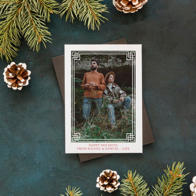 Decorative Frame - Happy Holidays Photo Holiday Card